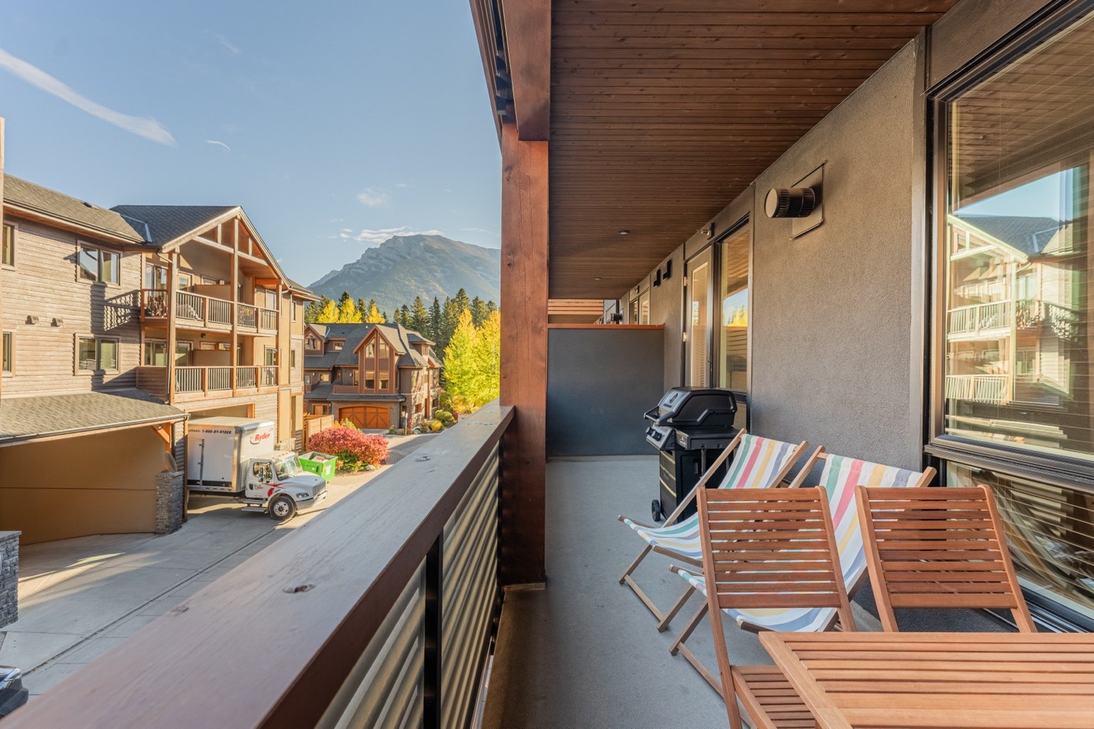Private covered balcony seating